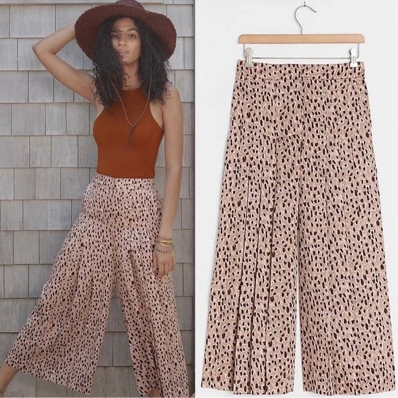 Anthropologie Pants - NWT Anthropologie Isobel Pleated Wide Leg Leopard Print Trouser Pants size LP